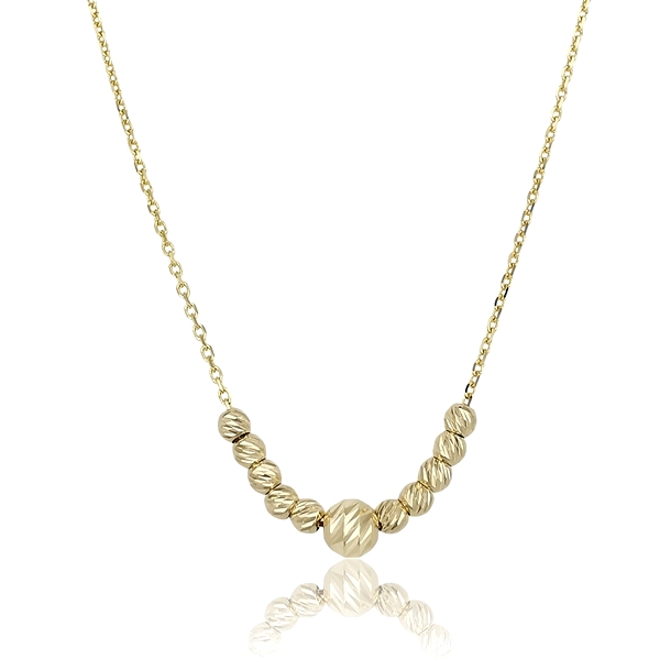 arany-nyaklanc-7 Sárga arany nyaklánc gyémántvésett gömbökkel