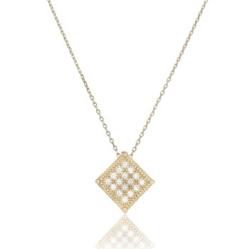 Sárga arany nyaklánc rombusz alakú medállal