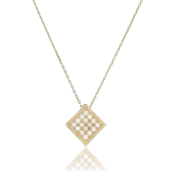 Sárga arany nyaklánc rombusz alakú medállal