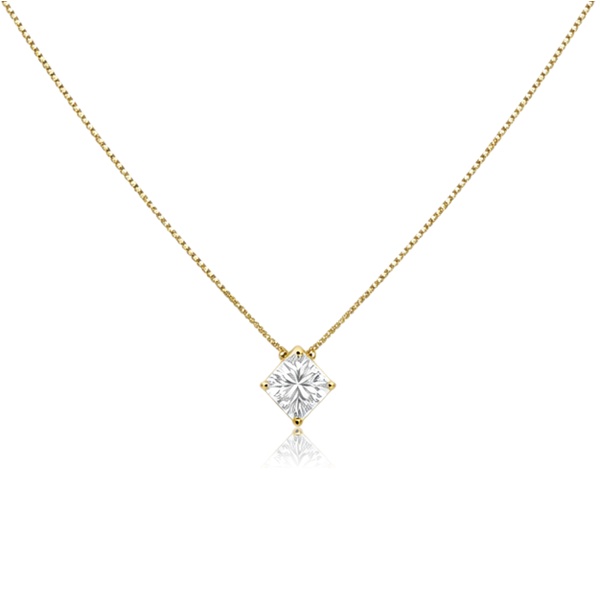 Sárga arany nyaklánc szoliter cirkónia medállal