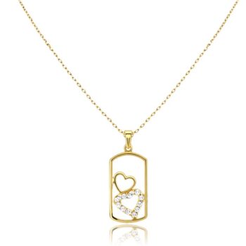 Sárga arany nyaklánc szív motívumos medállal