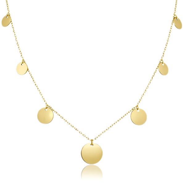 Sárga arany nyaklánc kerek lapokkal