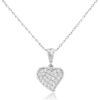 Fehér arany nyaklánc szív alakú medállal