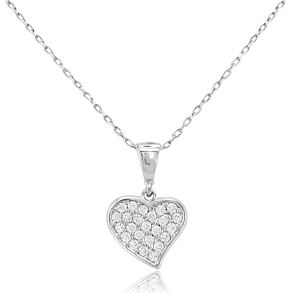 Fehér arany nyaklánc szív alakú medállal