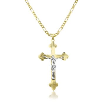 Sárga arany nyaklánc feszület medállal