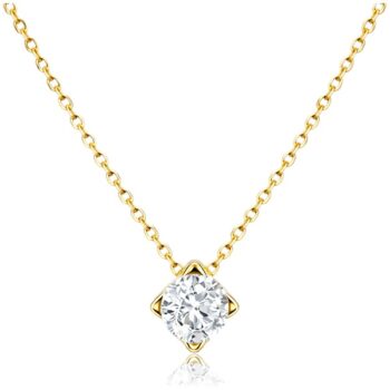 Sárga arany nyaklánc cirkónia medállal