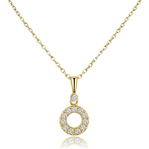 Sárga arany nyaklánc cirkónia köves medállal