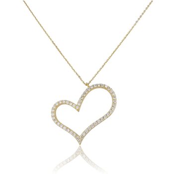 arany-nyaklanc-medallal-45 Sárga arany nyaklánc köves szív medállal