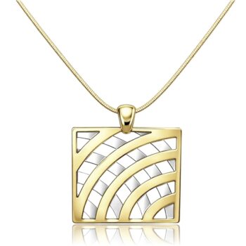 arany-nyaklanc-nagy-medallal Sárga arany nyaklánc íves mintájú medállal