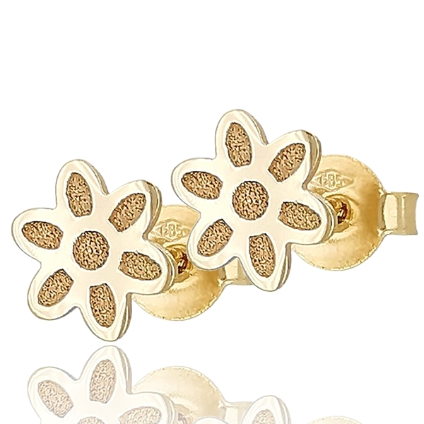 bedugos-arany-fulbevalo-8 Sárga arany virág bedugós fülbevaló