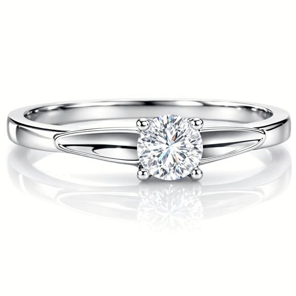 Fehér arany ívelt szoliter eljegyzési gyűrű