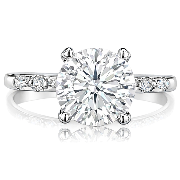 Fehér arany nagy centrál köves eljegyzési gyűrű