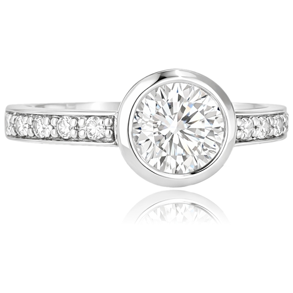 Fehér arany button eljegyzési gyűrű