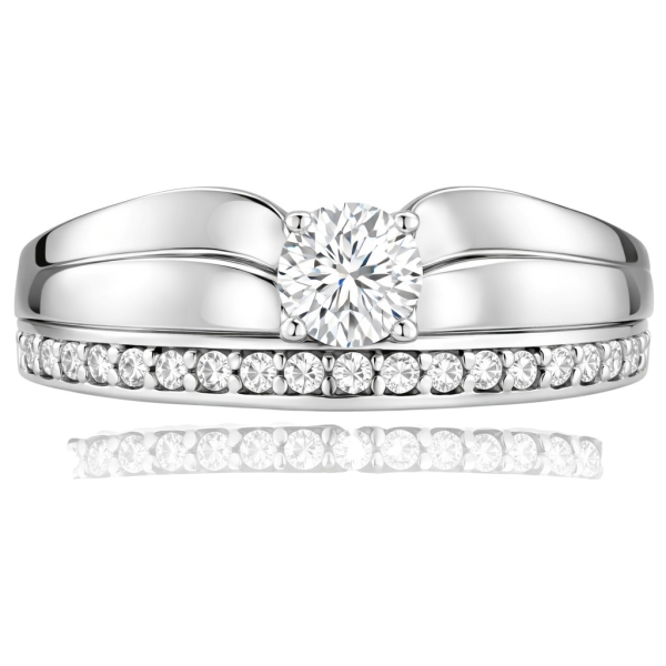 Fehér arany sorköves eljegyzési gyűrű