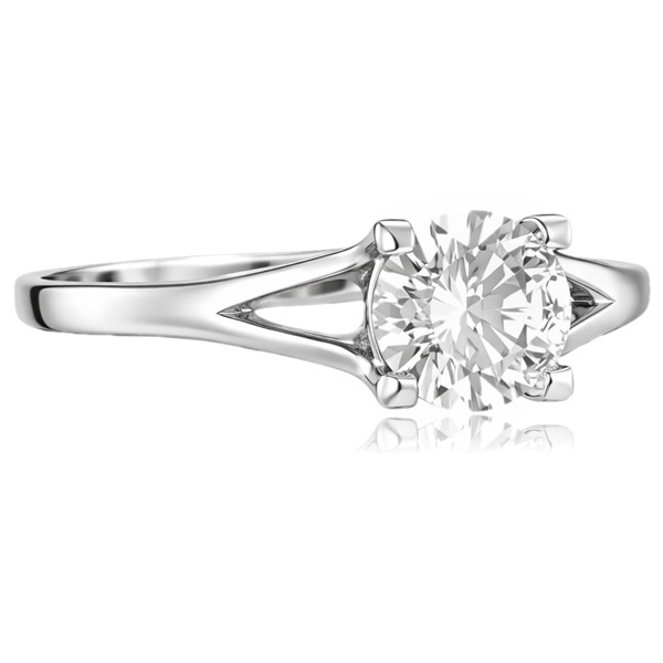 Fehér arany szoliter eljegyzési gyűrű