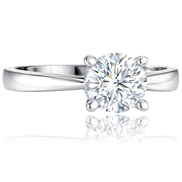 Fehér arany szoliter eljegyzési gyűrű