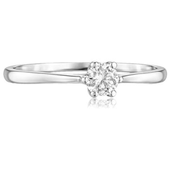 Fehér arany hatkarmos szoliter eljegyzési gyűrű