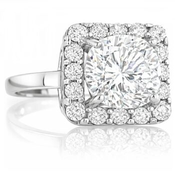 Fehér arany halo eljegyzési gyűrű