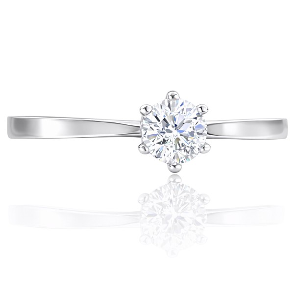 Fehér arany hatkarmos szoliter eljegyzési gyűrű