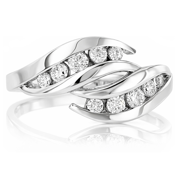 Fehér arany köves gyűrű