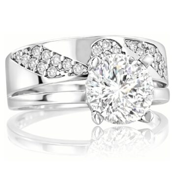 Fehér arany különleges dupla eljegyzési gyűrű