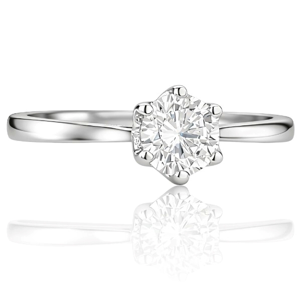 Fehér arany szoliter eljegyzési gyűrű