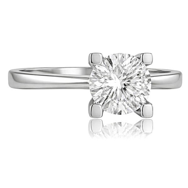 Fehér arany klasszikus szoliter eljegyzési gyűrű