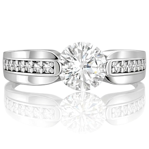 Fehér arany oldalköves eljegyzési gyűrű