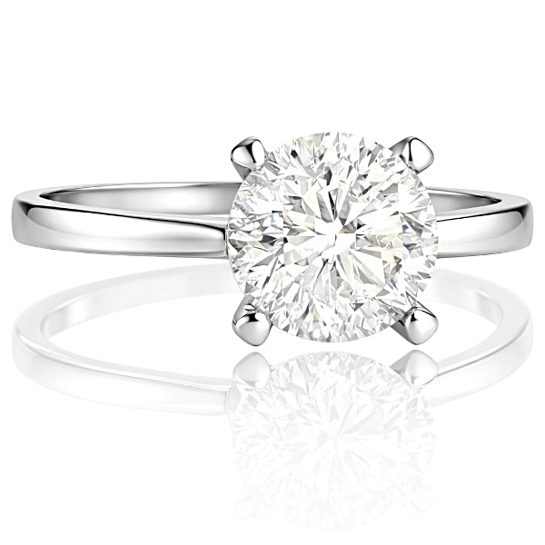 Fehér arany eljegyzési gyűrű nagy kővel