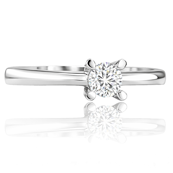 Fehér arany szoliter eljegyzési gyűrű