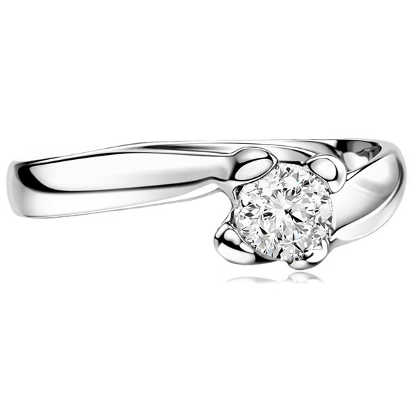 Fehér arany ívelt eljegyzési gyűrű