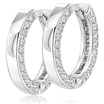 Fehér arany köves karika fülbevaló