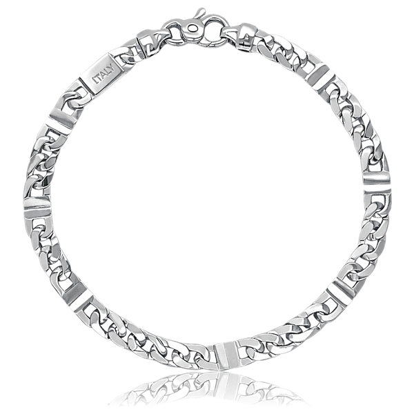 Fehér arany férfi tömör karkötő