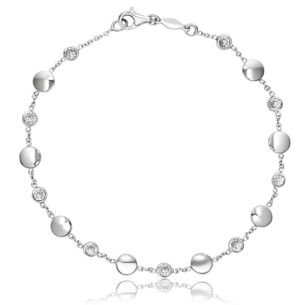 Fehér arany köves karkötő