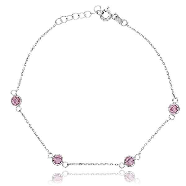 feher-arany-karkoto-rozsaszin-kovekkel Fehér arany karkötő rózsaszín kövekkel