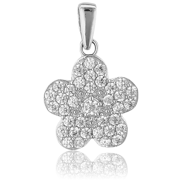 feher-arany-medal-2 Fehér arany virág medál cirkónia kövekkel