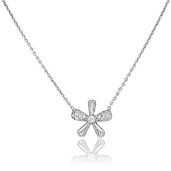 feher-arany-nyaklanc-gyemant-medallal Fehér arany gyémánt virág medál nyaklánccal