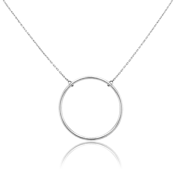 Fehér arany nyaklánc karika medállal