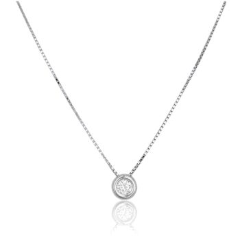 Fehér arany nyaklánc cirkónia medállal