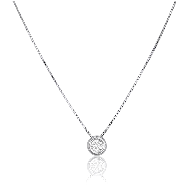 Fehér arany nyaklánc cirkónia medállal