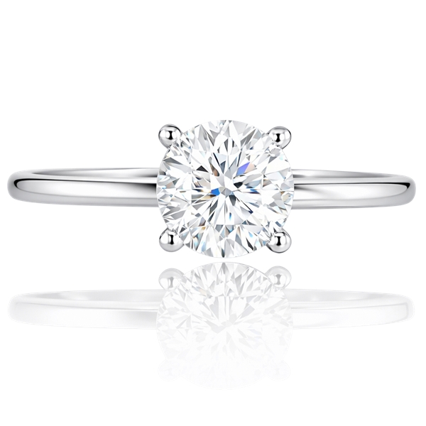 Fehér arany szoliter eljegyzési gyűrű