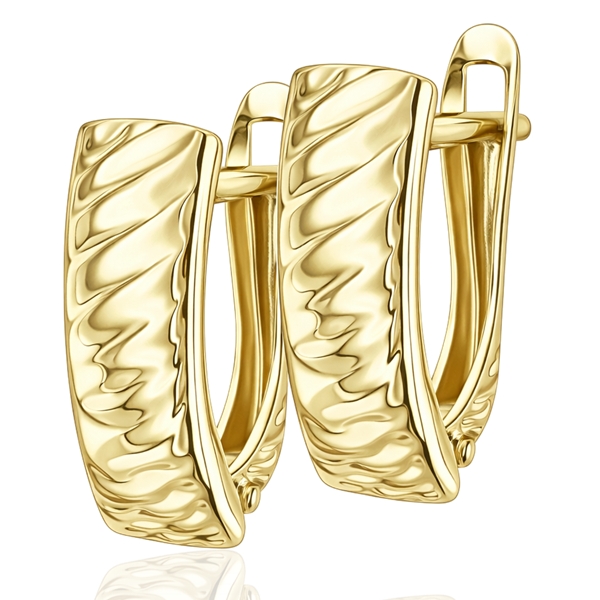 francia-kapcsos-arany-fulbevalo-1 Sárga arany francia kapcsos fülbevaló hullámos felülettel