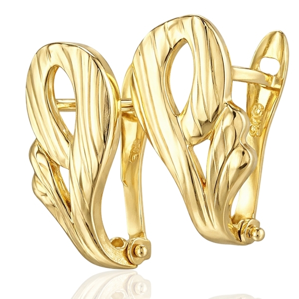 francia-kapcsos-arany-fulbevalo-3 Francia kapcsos arany fülbevaló ívelt áttört formával