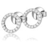 Fehér arany gyémánt kör fülbevaló