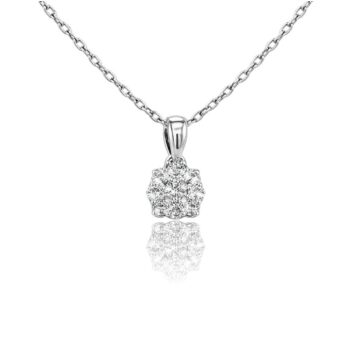 gyemant-medal-nyaklanccal-2 Fehér arany gyémánt halo medál nyaklánccal