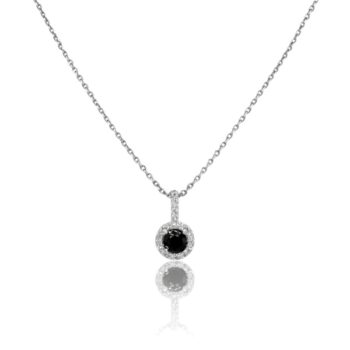 gyemant-medal-nyaklanccal-9 Fehér arany zafír és gyémánt halo medál nyaklánccal