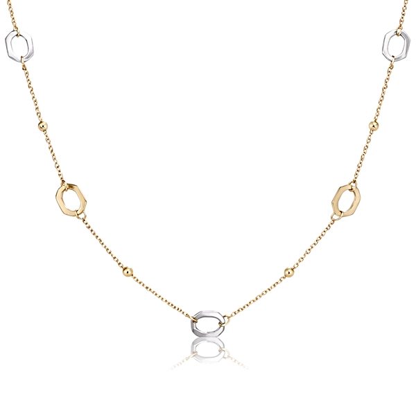 ketszinu-arany-nyaklanc Kétszínű arany nyaklánc karika elemekkel