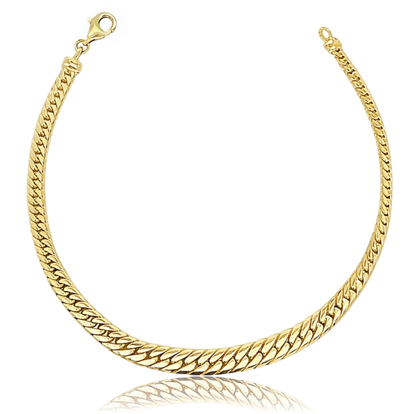 Sárga arany lapos pancer női karkötő
