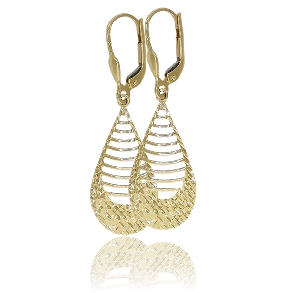 logos_arany_fulbevalo_3 Sárga arany lógós fülbevaló áttört csepp formával