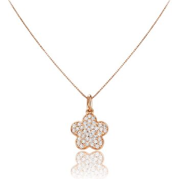 roze-arany-nyaklanc-3 Rozé arany nyaklánc köves virág medállal